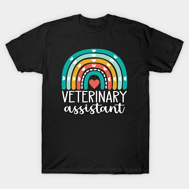 Veterinary Assistant Rainbow T-Shirt by HaroonMHQ